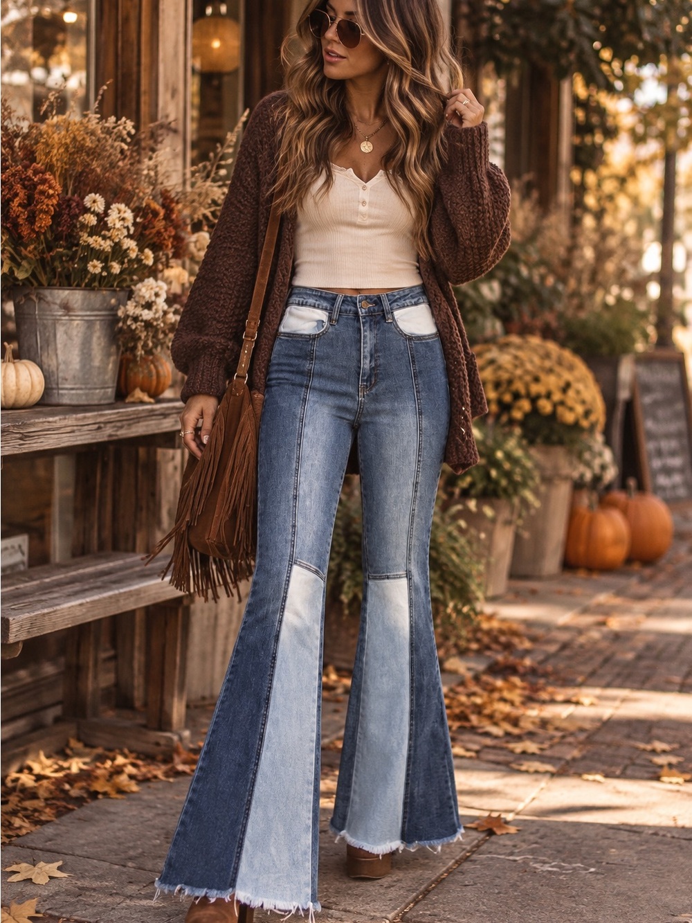 Harper Heritage High Rise Patchwork Flare Jeans Raw Hem Boho Y2K Size 26